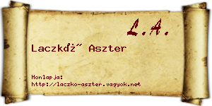 Laczkó Aszter névjegykártya